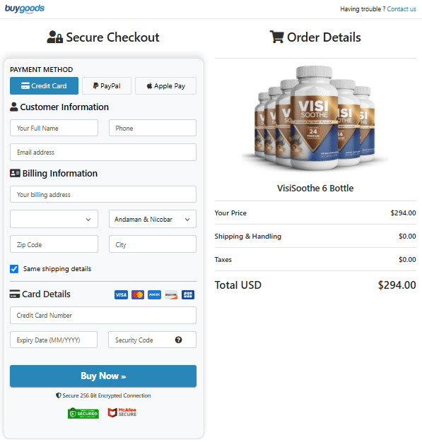 visisoothe-secure-checkout
